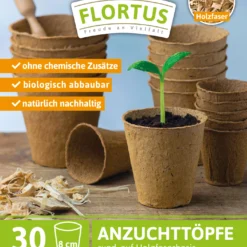 8 Cm Anzuchttopf Rund Auf Holzfaser Basis | Anzuchttöpfe Von FLORTUS -Günstiges Blattiva Geschäft 552303 8 cm Anzuchttopf rund auf Holzfaser Basis 30 Stueck 2000 0595 1