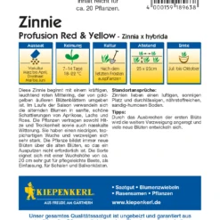 Zinnie Profusion Red &amp; Yellow | Zinniensamen Von Kiepenkerl